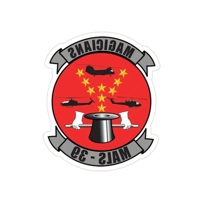 Marine Aviation Logistics Squadron 39 (USMC) REVERSE PRINT Transparent Die-Cut STICKER - The Sticker Space