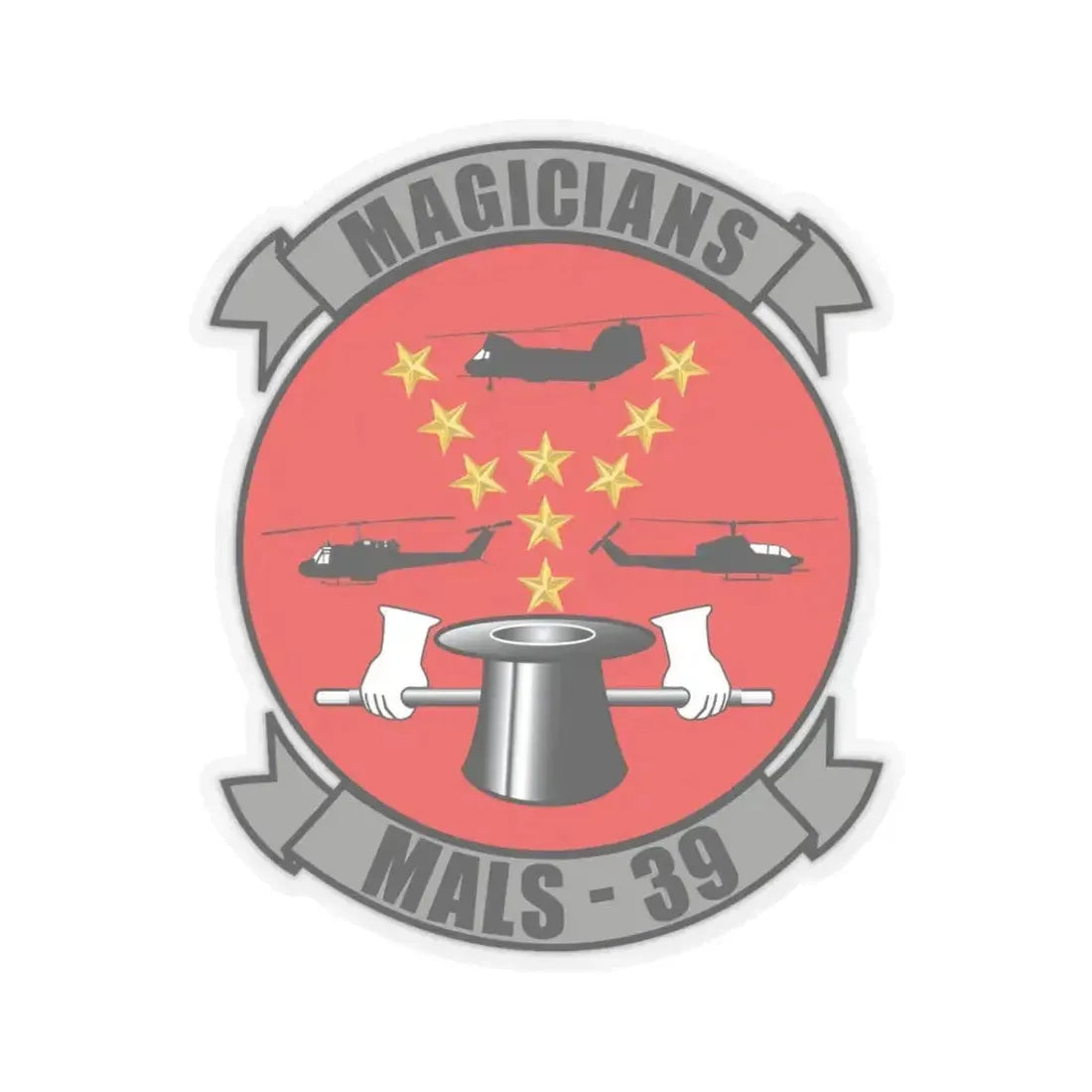 Marine Aviation Logistics Squadron 39 (USMC) STICKER Vinyl Kiss-Cut Decal 3 Inch Transparent - The Sticker Space