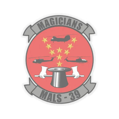 Marine Aviation Logistics Squadron 39 (USMC) STICKER Vinyl Kiss-Cut Decal 3 Inch Transparent - The Sticker Space