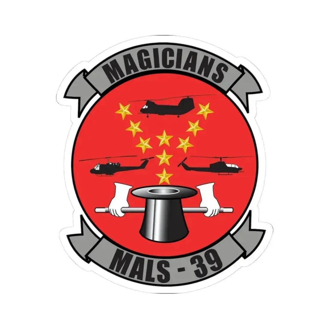 Marine Aviation Logistics Squadron 39 (USMC) STICKER Vinyl Kiss-Cut Decal 3 Inch White - The Sticker Space