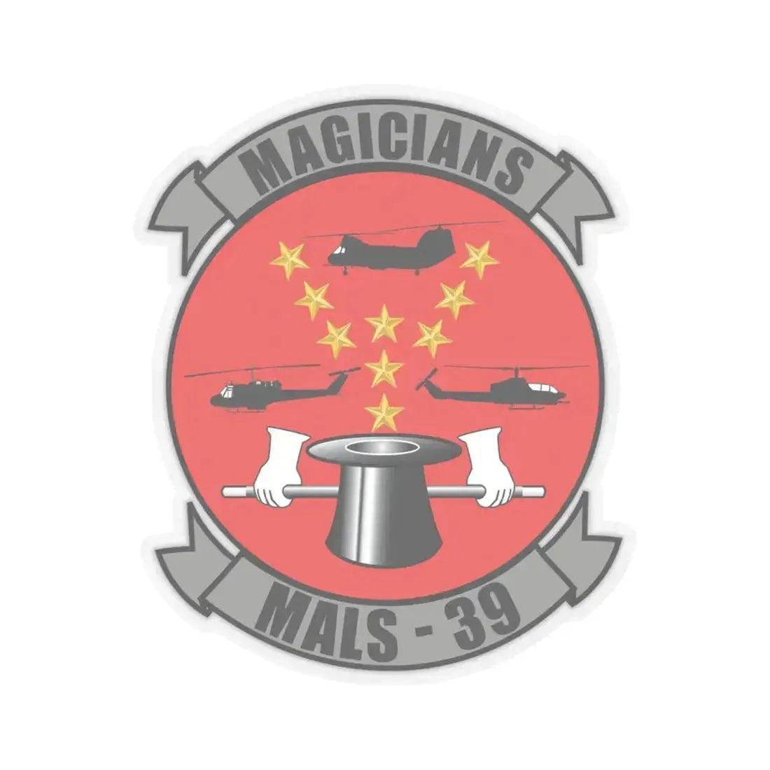 Marine Aviation Logistics Squadron 39 (USMC) STICKER Vinyl Kiss-Cut Decal 6 Inch Transparent - The Sticker Space