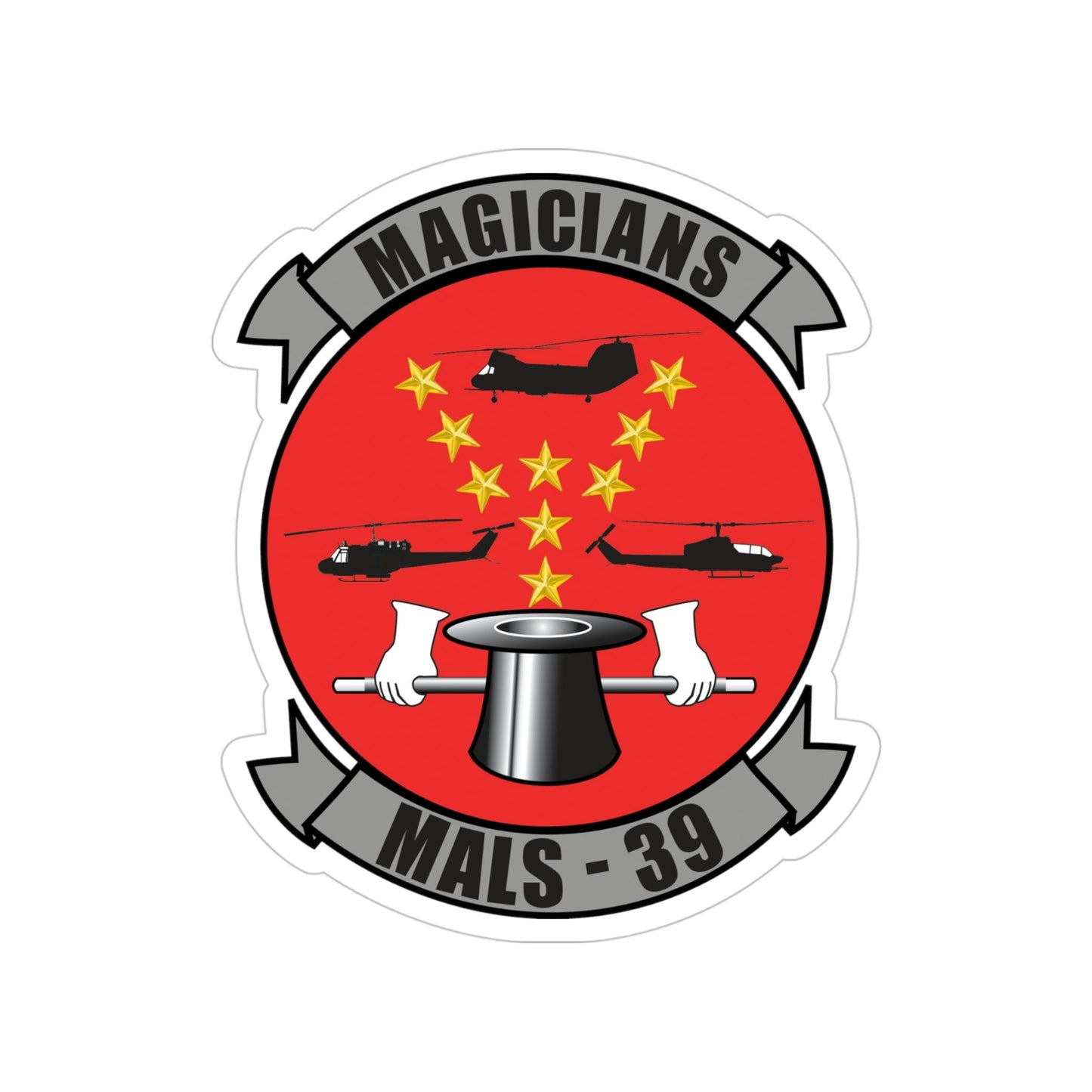 Marine Aviation Logistics Squadron 39 (USMC) Transparent STICKER Die-Cut Vinyl Decal-4 Inch-The Sticker Space