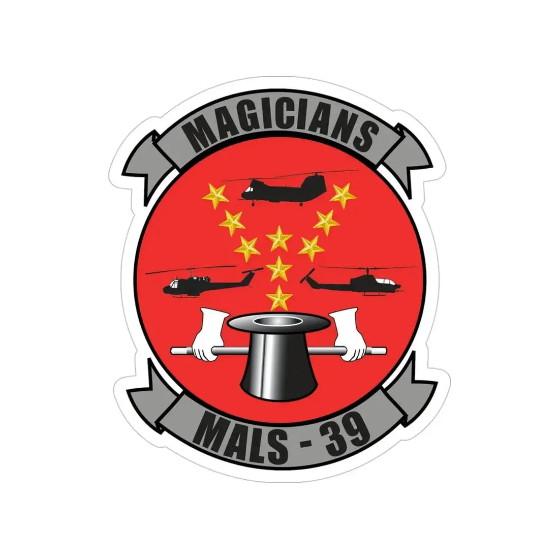 Marine Aviation Logistics Squadron 39 (USMC) Transparent STICKER Die-Cut Vinyl Decal 4 Inch - The Sticker Space