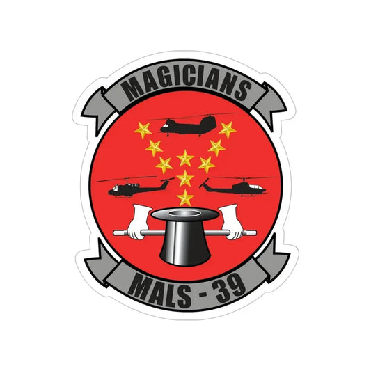 Marine Aviation Logistics Squadron 39 (USMC) Transparent STICKER Die-Cut Vinyl Decal 6 Inch - The Sticker Space