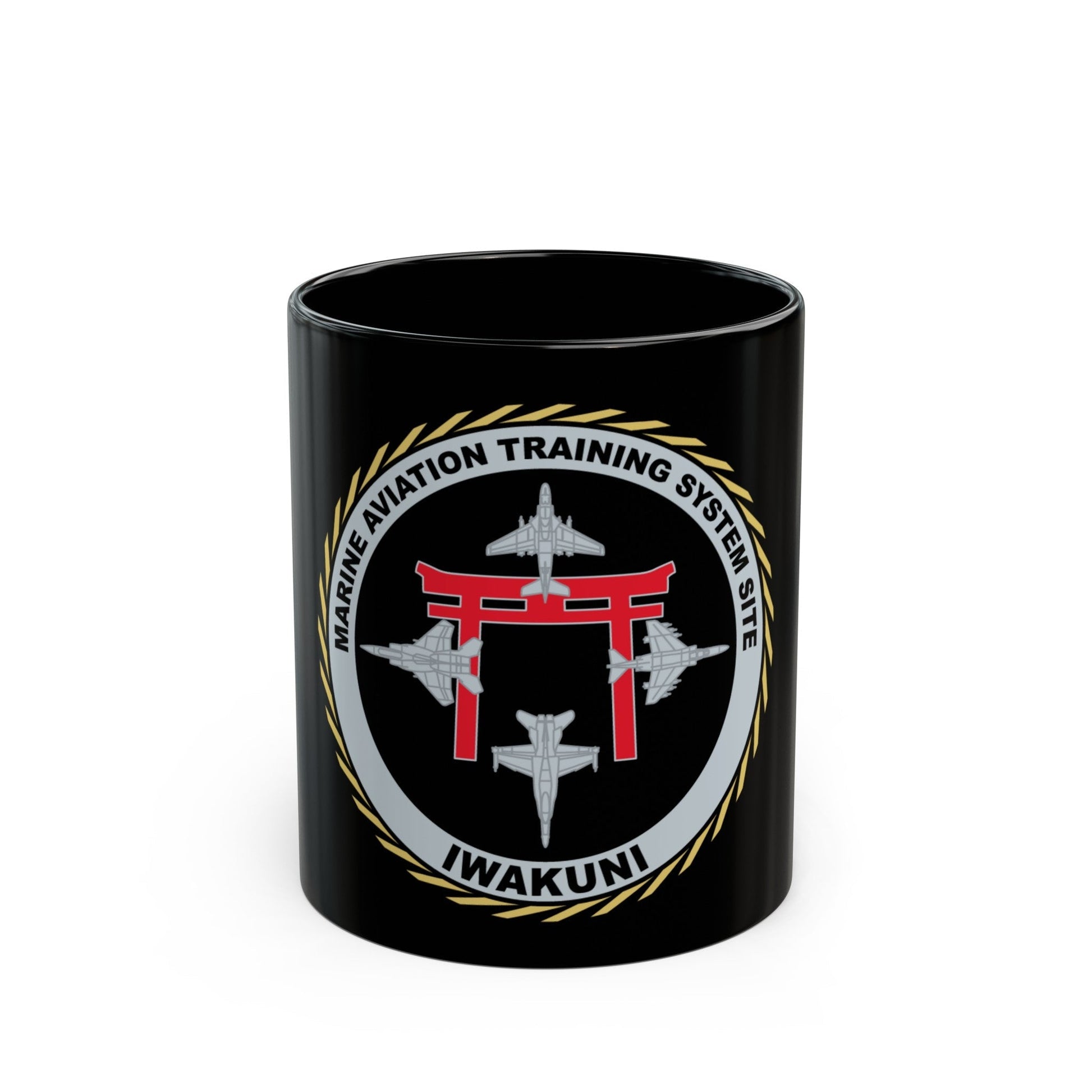 Marine Aviation Training System Site Iwakuni (USMC) Black Coffee Mug-11oz-The Sticker Space