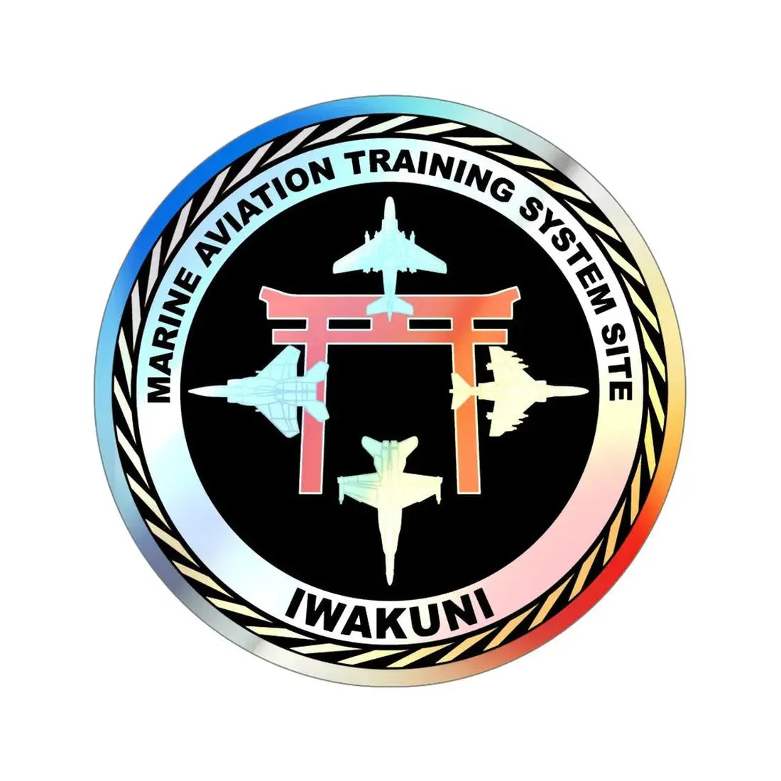 Marine Aviation Training System Site Iwakuni (USMC) Holographic STICKER Die-Cut Vinyl Decal - The Sticker Space