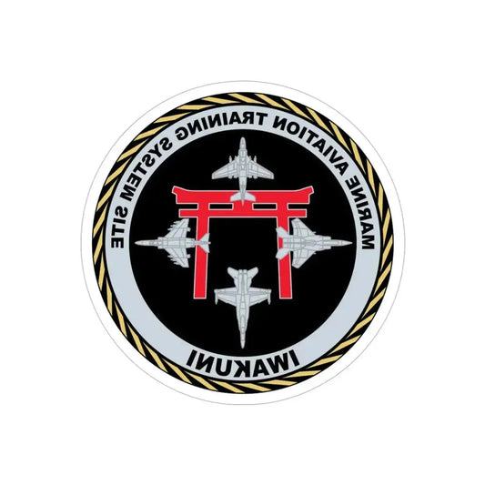Marine Aviation Training System Site Iwakuni (USMC) REVERSE PRINT Transparent Die-Cut STICKER 6 Inch Die-Cut Transparent - The Sticker Space