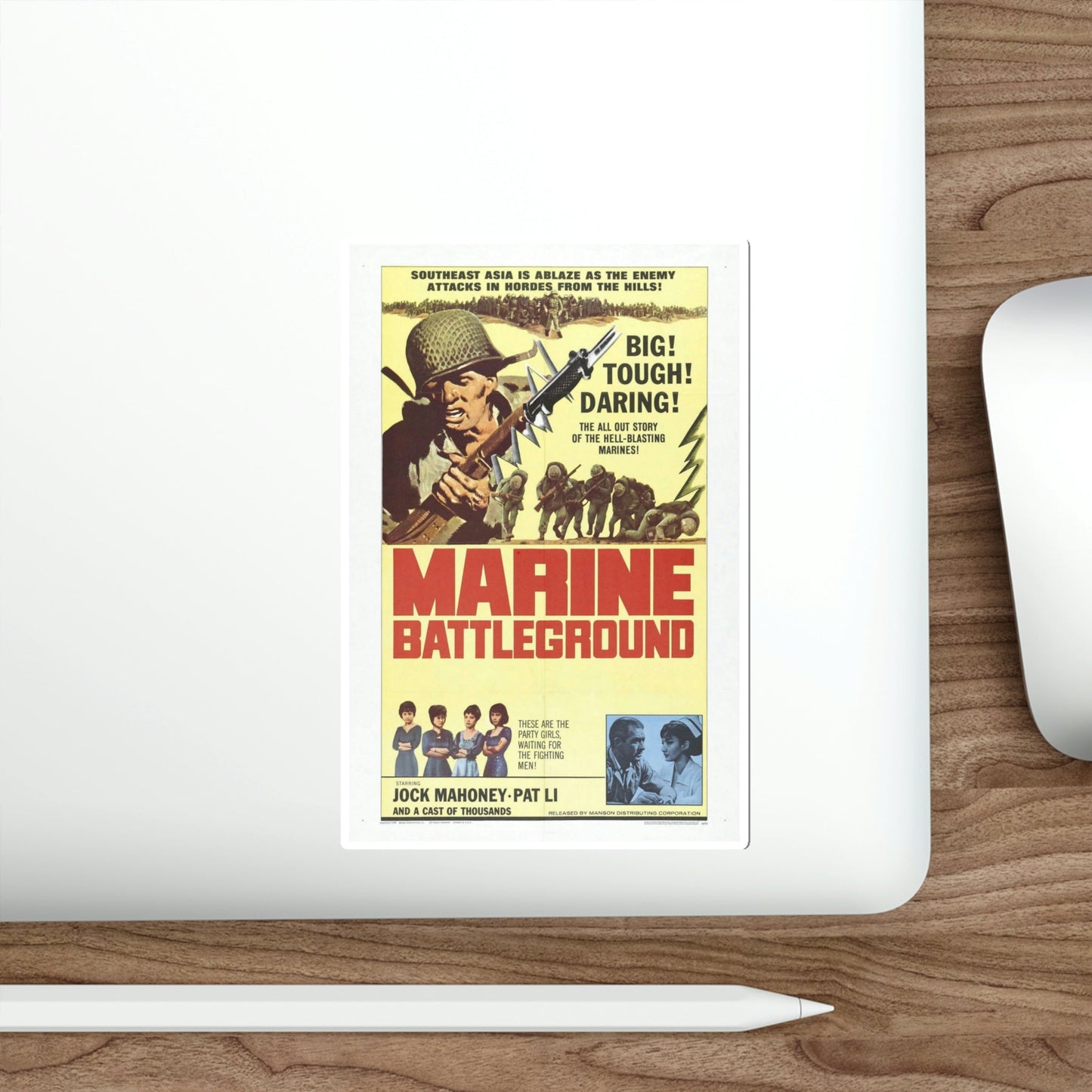 Marine Battleground 1966 Movie Poster STICKER Vinyl Die-Cut Decal-The Sticker Space