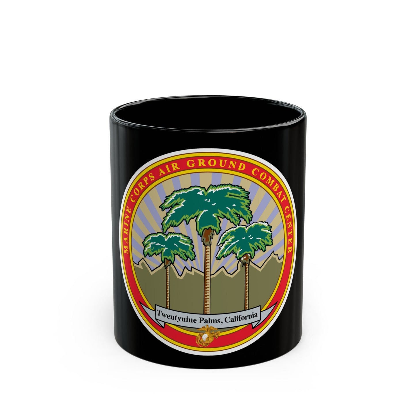 Marine Corps Air Ground Combat Center 29 Palms (USMC) Black Coffee Mug-11oz-The Sticker Space