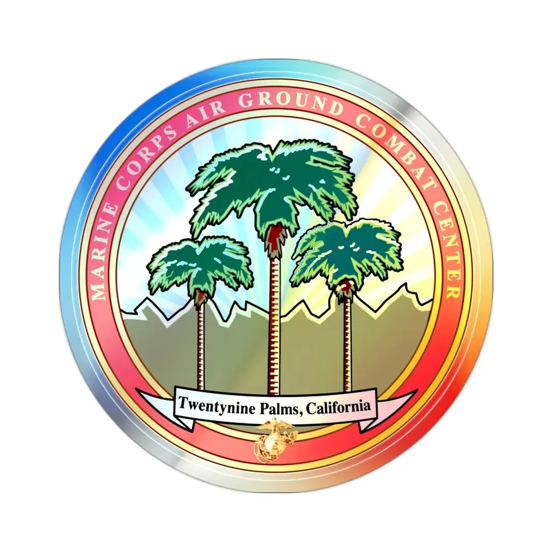 Marine Corps Air Ground Combat Center 29 Palms (USMC) Holographic STICKER Die-Cut Vinyl Decal - The Sticker Space