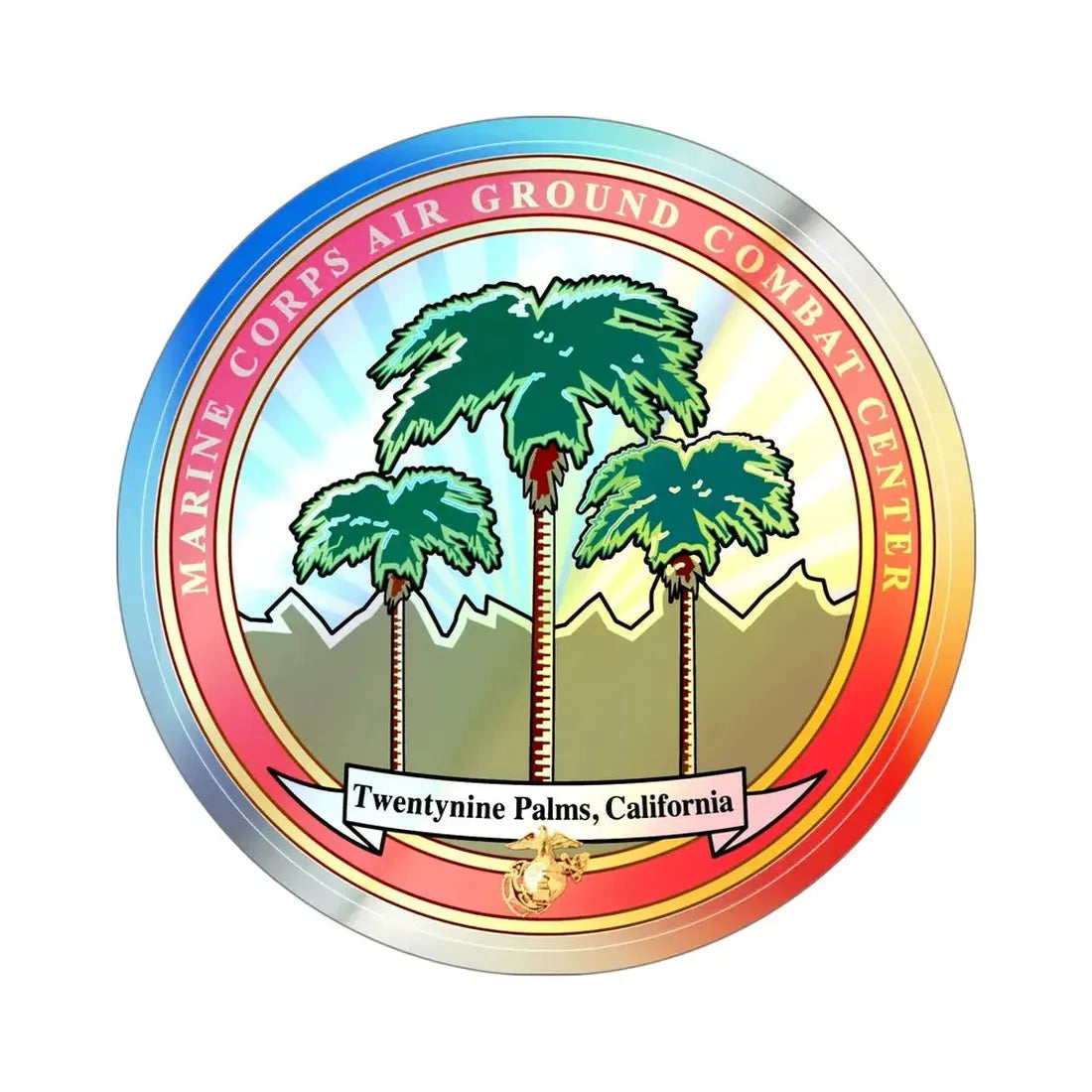 Marine Corps Air Ground Combat Center 29 Palms (USMC) Holographic STICKER Die-Cut Vinyl Decal - The Sticker Space