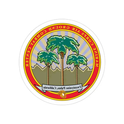 Marine Corps Air Ground Combat Center 29 Palms (USMC) REVERSE PRINT Transparent Die-Cut STICKER 5 Inch Die-Cut Transparent - The Sticker Space