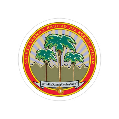 Marine Corps Air Ground Combat Center 29 Palms (USMC) REVERSE PRINT Transparent Die-Cut STICKER - The Sticker Space