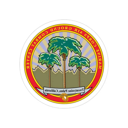 Marine Corps Air Ground Combat Center 29 Palms (USMC) REVERSE PRINT Transparent Die-Cut STICKER - The Sticker Space