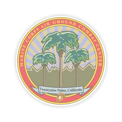 Marine Corps Air Ground Combat Center 29 Palms (USMC) STICKER Vinyl Kiss-Cut Decal 2 Inch Transparent - The Sticker Space