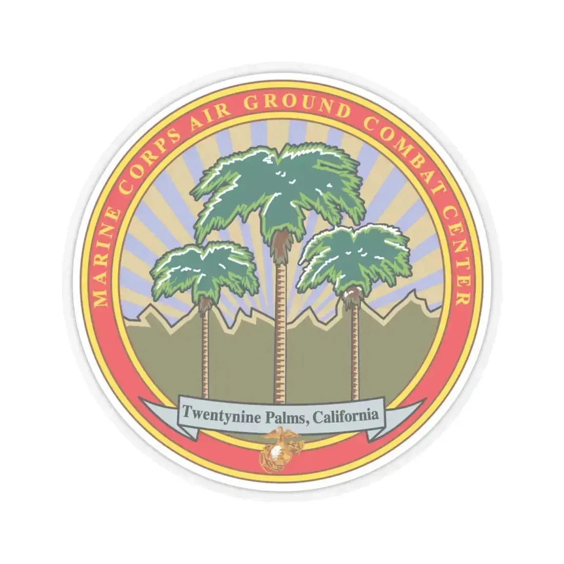 Marine Corps Air Ground Combat Center 29 Palms (USMC) STICKER Vinyl Kiss-Cut Decal 4 Inch Transparent - The Sticker Space