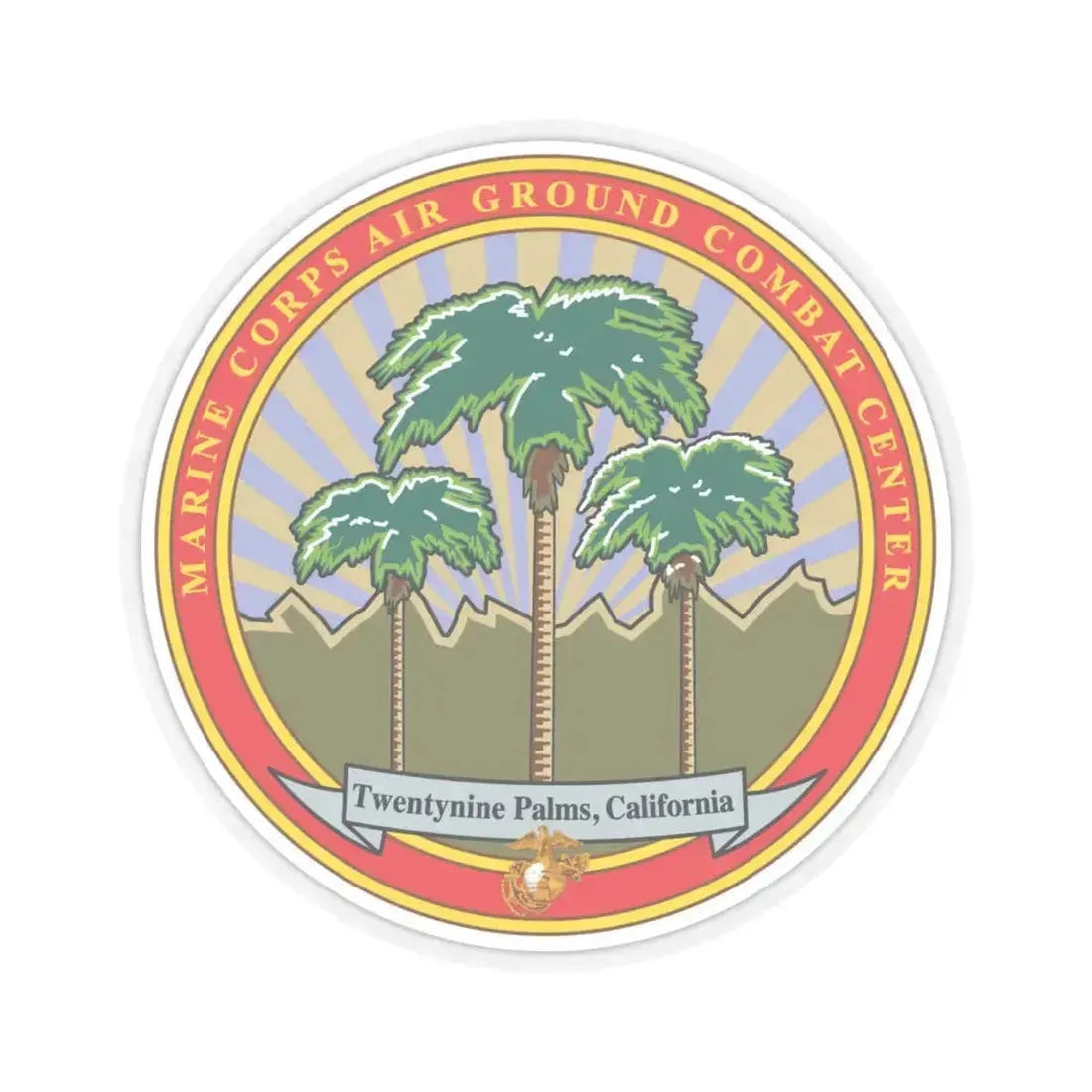 Marine Corps Air Ground Combat Center 29 Palms (USMC) STICKER Vinyl Kiss-Cut Decal 6 Inch Transparent - The Sticker Space