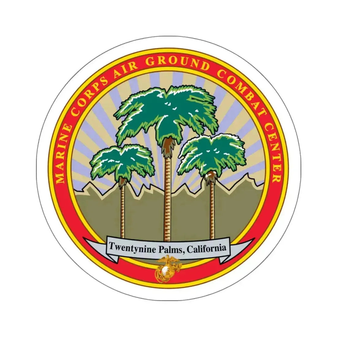 Marine Corps Air Ground Combat Center 29 Palms (USMC) STICKER Vinyl Kiss-Cut Decal 6 Inch White - The Sticker Space