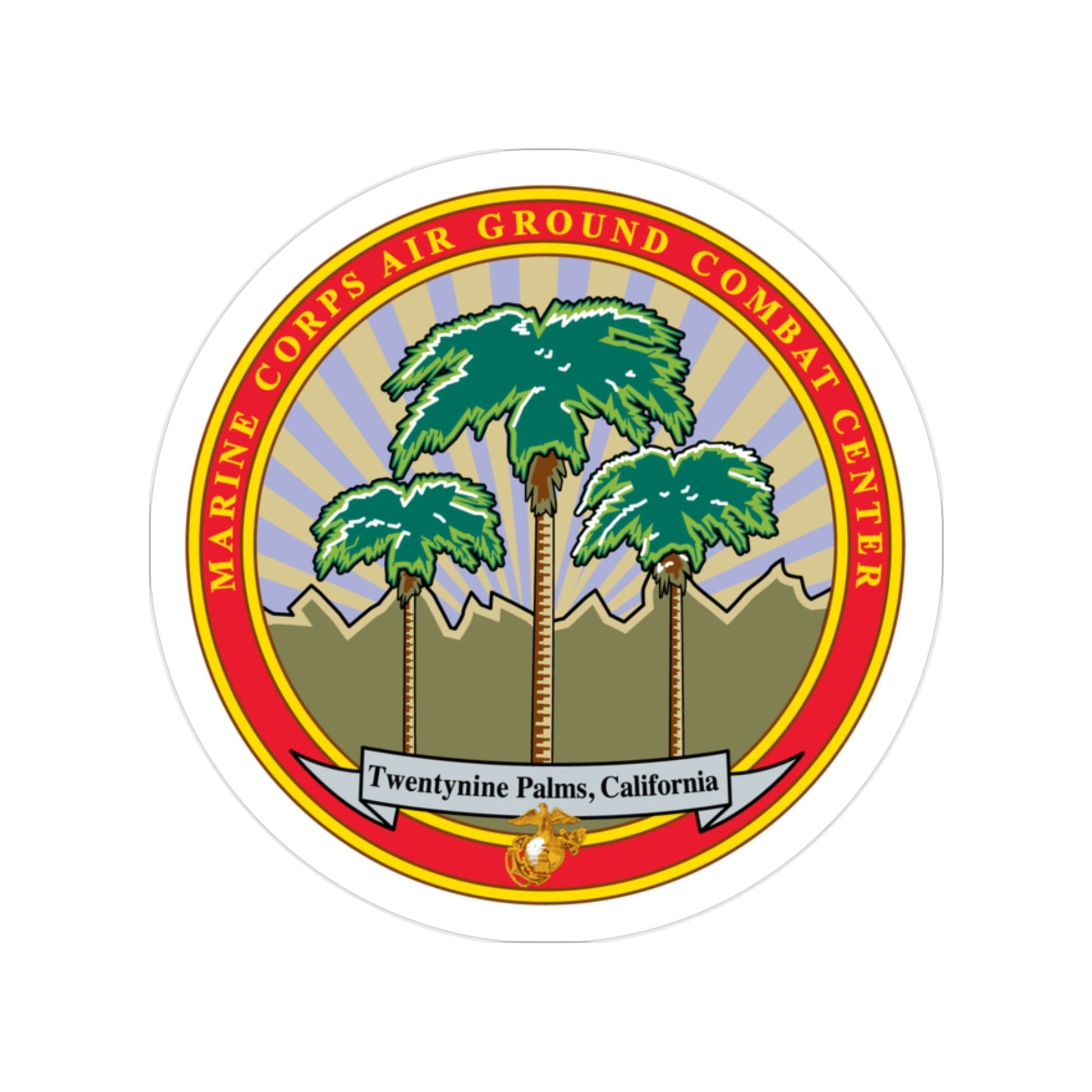 Marine Corps Air Ground Combat Center 29 Palms (USMC) Transparent STICKER Die-Cut Vinyl Decal-2 Inch-The Sticker Space