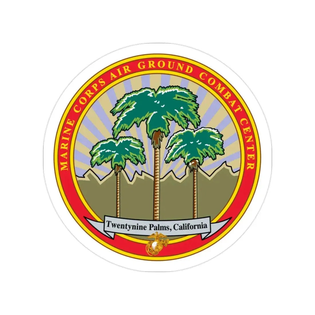 Marine Corps Air Ground Combat Center 29 Palms (USMC) Transparent STICKER Die-Cut Vinyl Decal 2 Inch - The Sticker Space