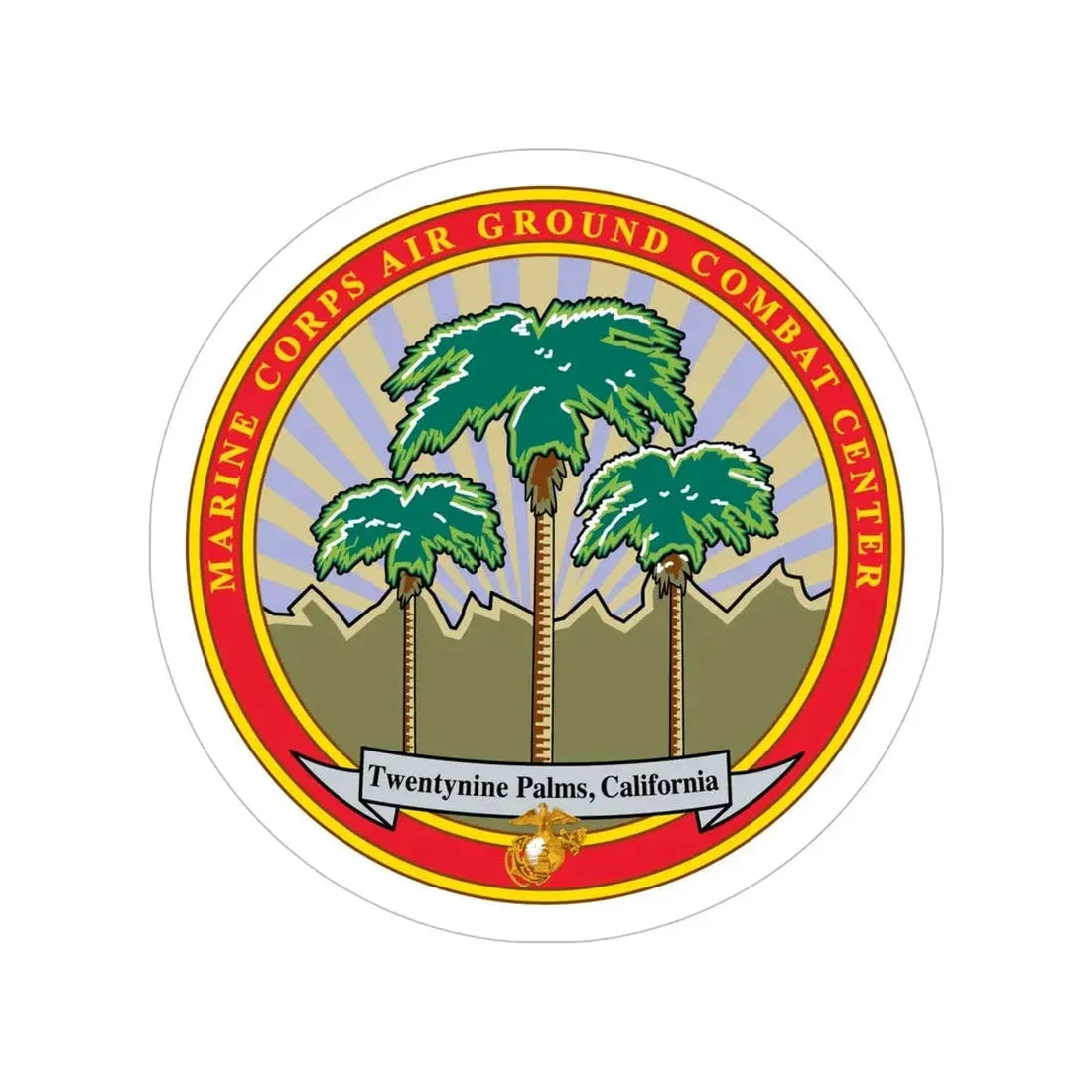 Marine Corps Air Ground Combat Center 29 Palms (USMC) Transparent STICKER Die-Cut Vinyl Decal 6 Inch - The Sticker Space