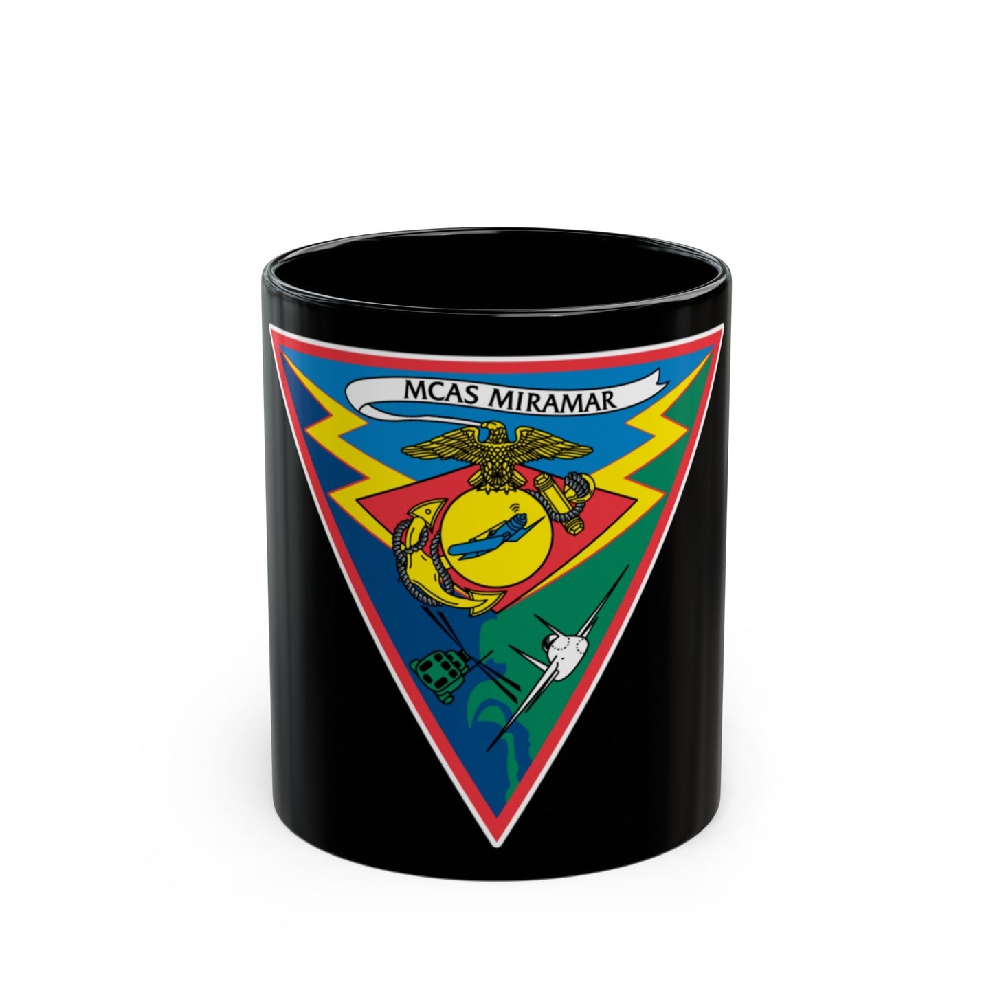 Marine Corps Air Station Miramar (USMC) Black Coffee Mug-11oz-The Sticker Space