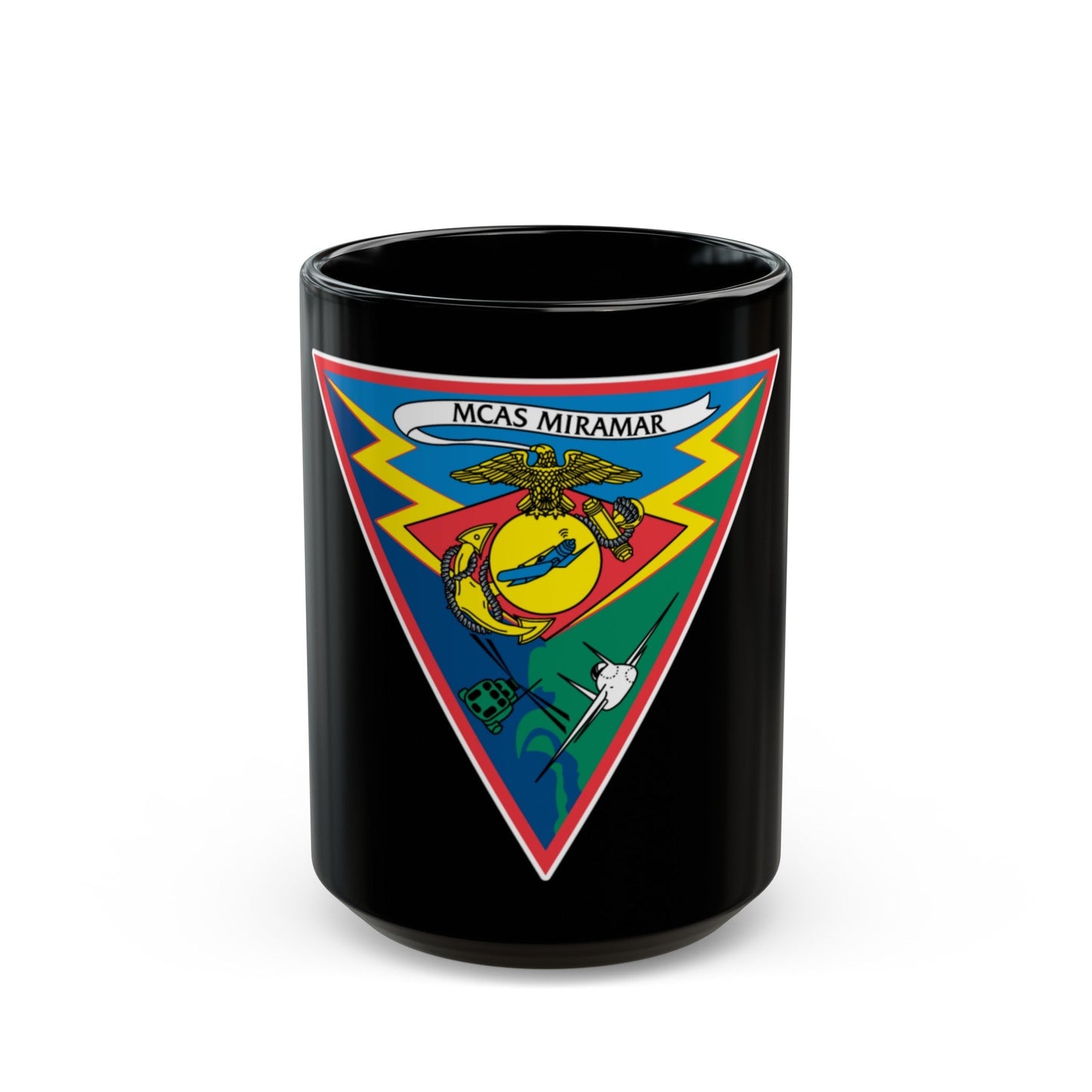 Marine Corps Air Station Miramar (USMC) Black Coffee Mug-15oz-The Sticker Space