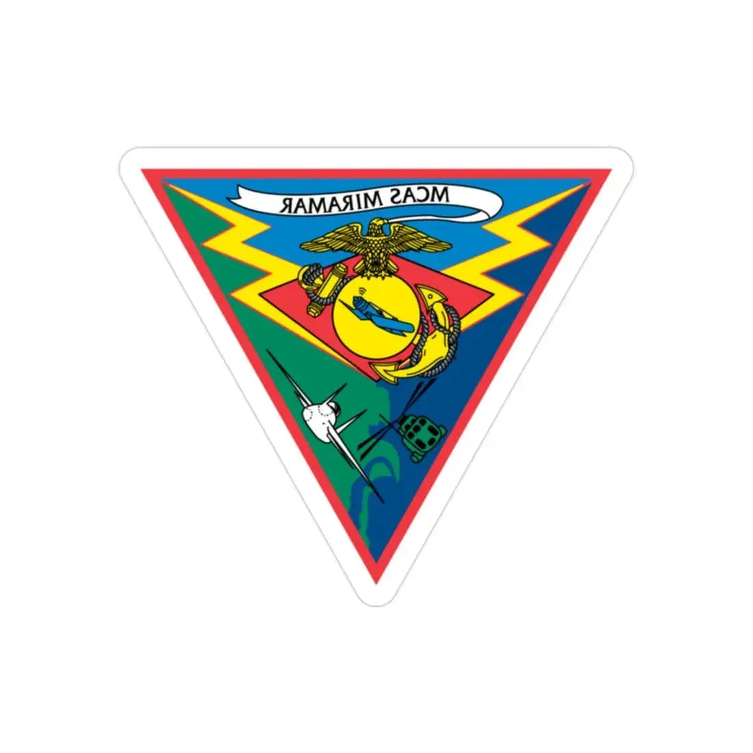 Marine Corps Air Station Miramar (USMC) REVERSE PRINT Transparent Die-Cut STICKER - The Sticker Space