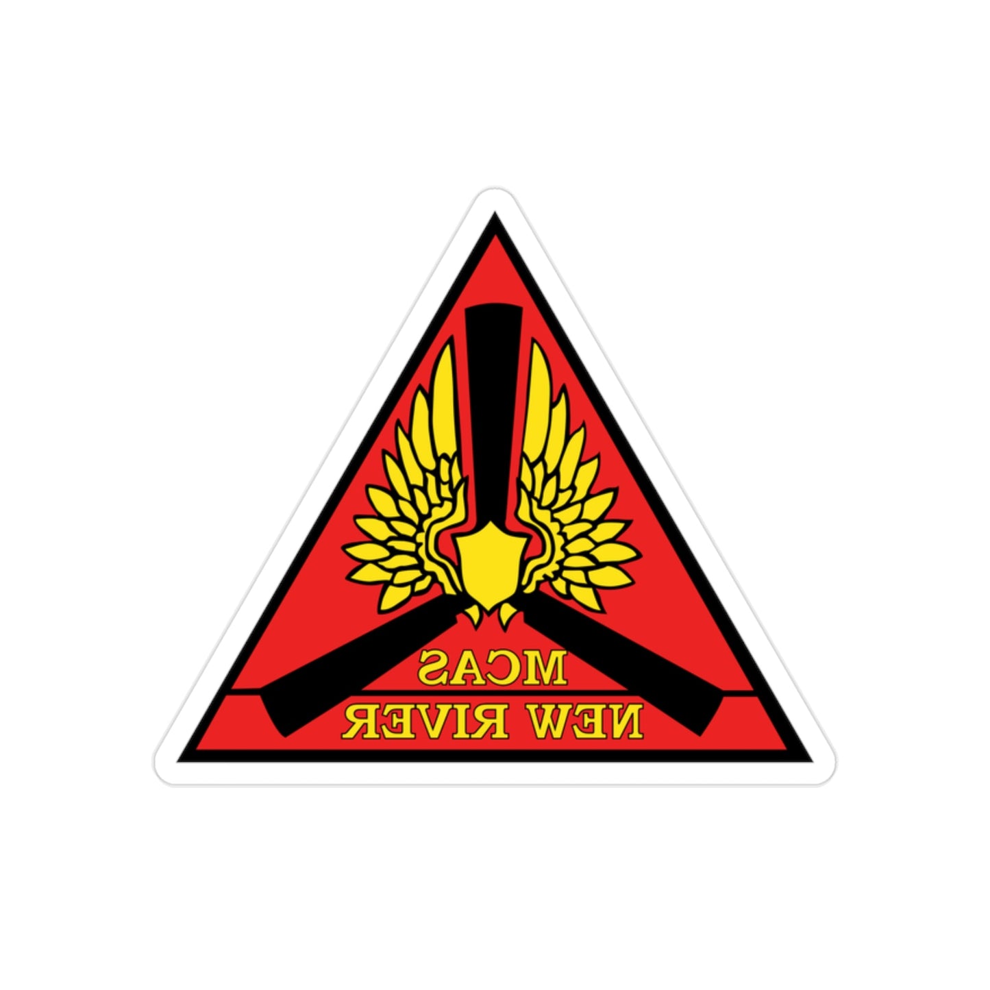 Marine Corps Air Station New River (USMC) REVERSE PRINT Transparent STICKER-2" × 2"-The Sticker Space