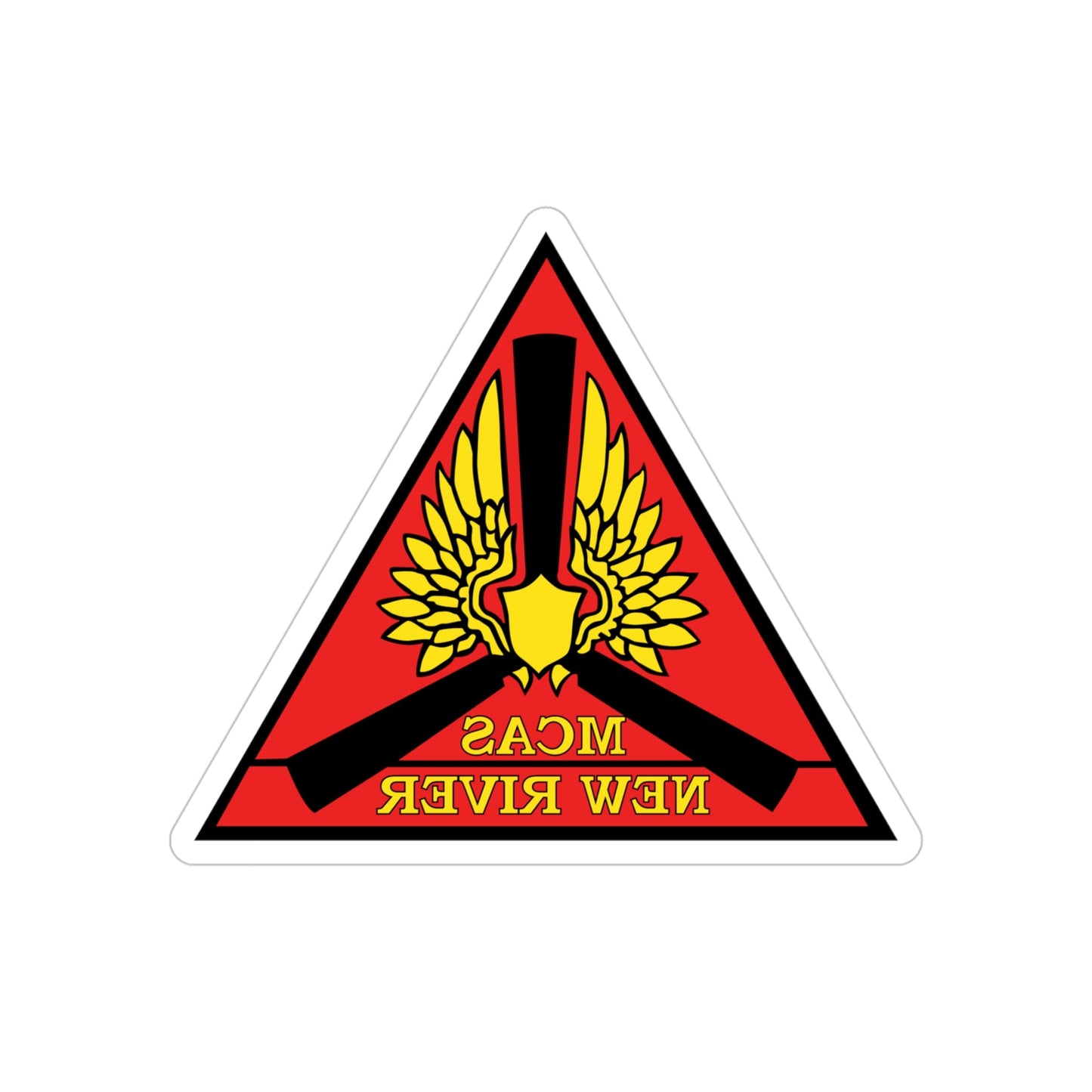 Marine Corps Air Station New River (USMC) REVERSE PRINT Transparent STICKER-4" × 4"-The Sticker Space