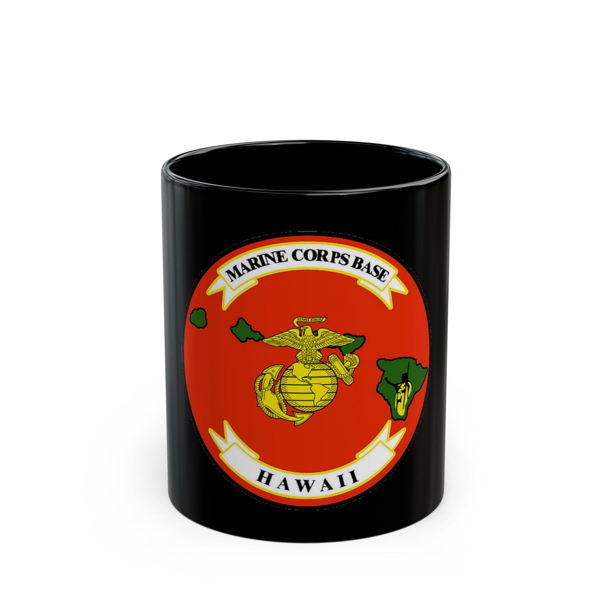 Marine Corps Base Hawaii (USMC) Black Coffee Mug-11oz-The Sticker Space