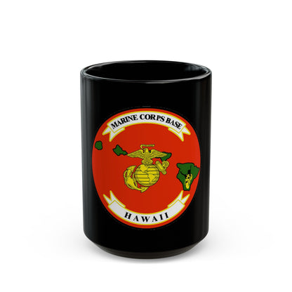 Marine Corps Base Hawaii (USMC) Black Coffee Mug-15oz-The Sticker Space