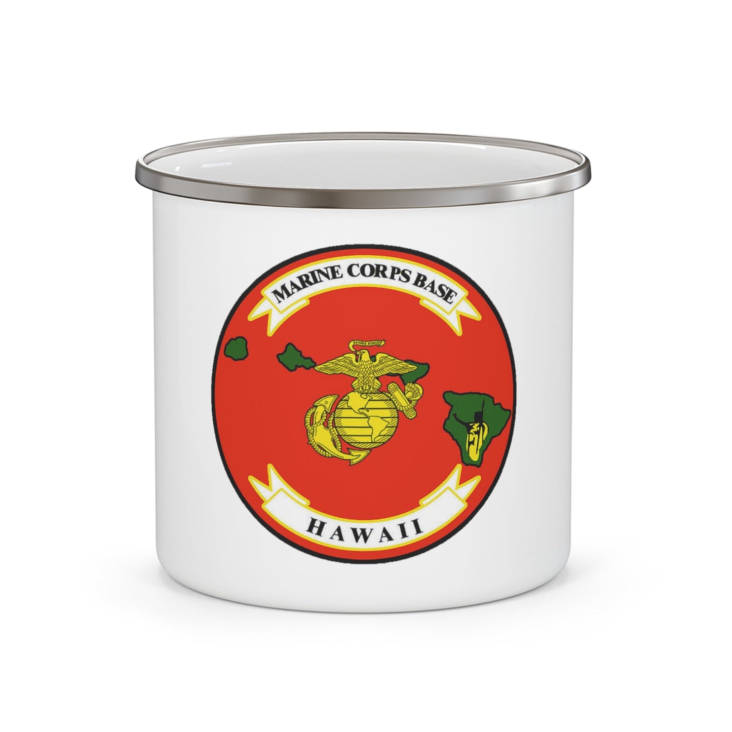 Marine Corps Base Hawaii (USMC) Enamel Mug-12oz-The Sticker Space