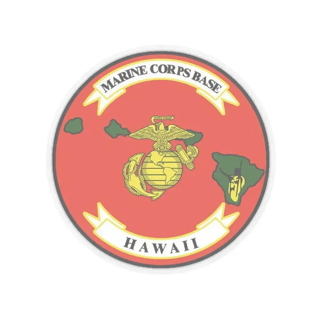 Marine Corps Base Hawaii (USMC) STICKER Vinyl Kiss-Cut Decal 6 Inch Transparent - The Sticker Space