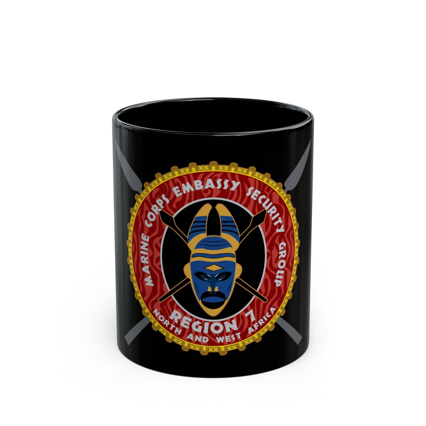 Marine Corps Embassy Security Group Reg 7 (USMC) Black Coffee Mug-11oz-The Sticker Space