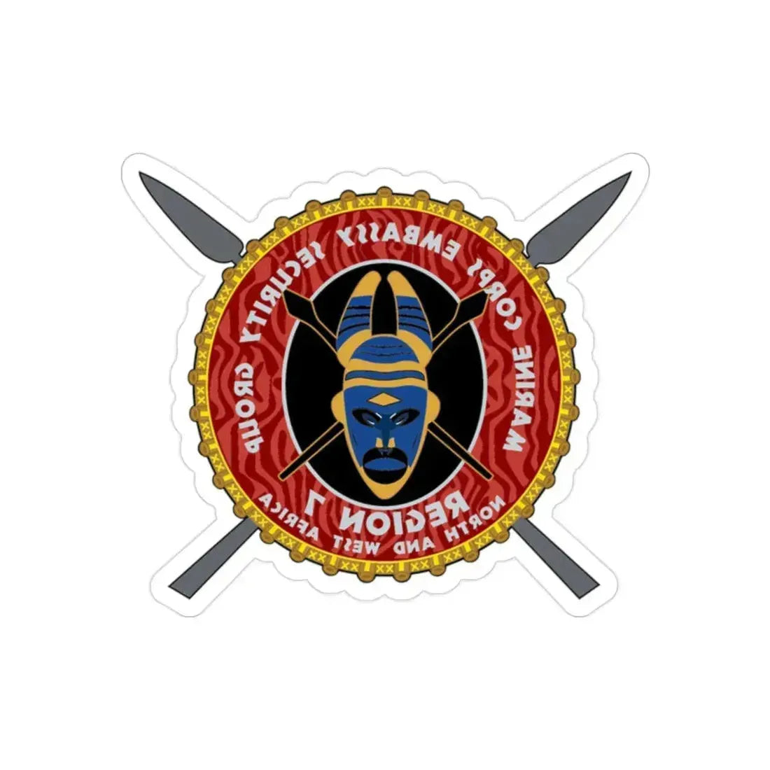 Marine Corps Embassy Security Group Reg 7 (USMC) REVERSE PRINT Transparent Die-Cut STICKER 2 Inch Die-Cut Transparent - The Sticker Space