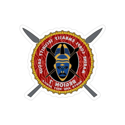 Marine Corps Embassy Security Group Reg 7 (USMC) REVERSE PRINT Transparent Die-Cut STICKER 2 Inch Die-Cut Transparent - The Sticker Space