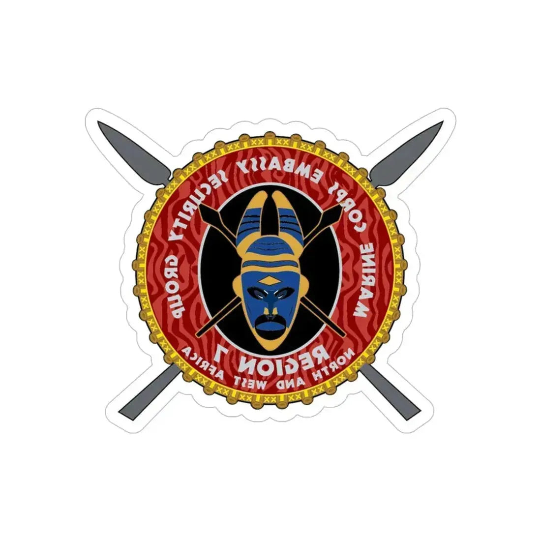 Marine Corps Embassy Security Group Reg 7 (USMC) REVERSE PRINT Transparent Die-Cut STICKER 5 Inch Die-Cut Transparent - The Sticker Space