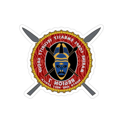 Marine Corps Embassy Security Group Reg 7 (USMC) REVERSE PRINT Transparent Die-Cut STICKER - The Sticker Space