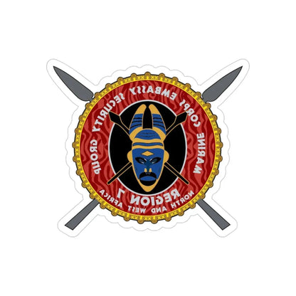 Marine Corps Embassy Security Group Reg 7 (USMC) REVERSE PRINT Transparent Die-Cut STICKER - The Sticker Space
