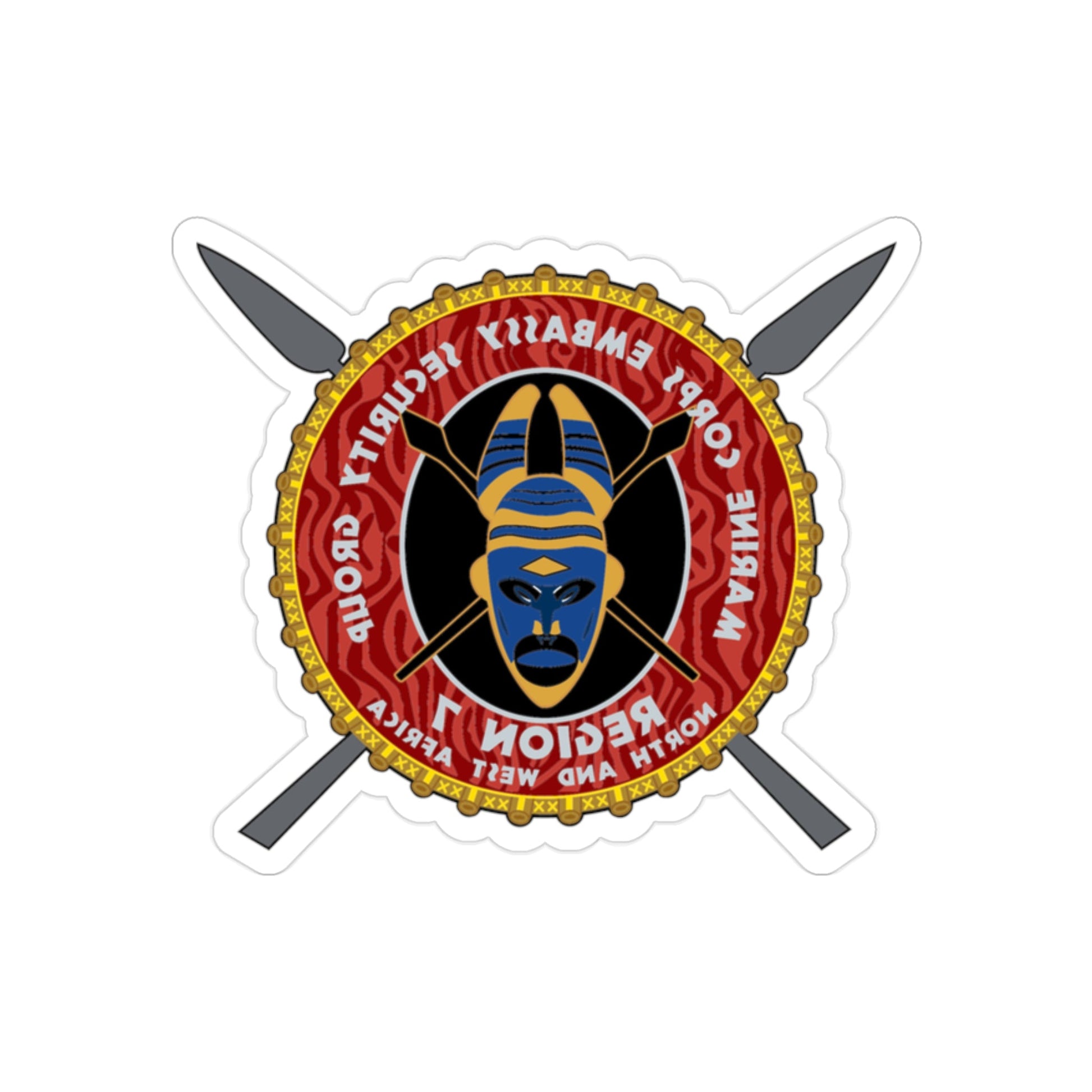 Marine Corps Embassy Security Group Reg 7 (USMC) REVERSE PRINT Transparent STICKER-2" × 2"-The Sticker Space