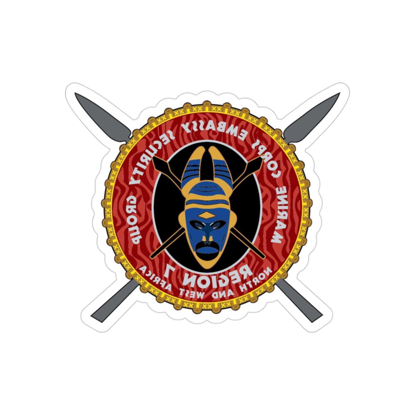 Marine Corps Embassy Security Group Reg 7 (USMC) REVERSE PRINT Transparent STICKER-3" × 3"-The Sticker Space