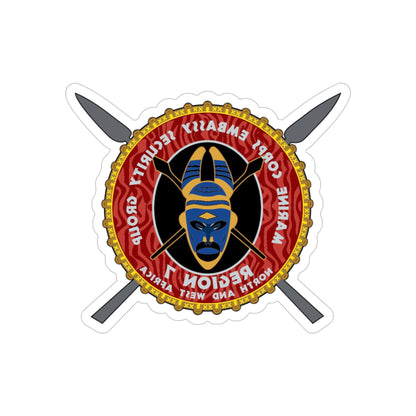 Marine Corps Embassy Security Group Reg 7 (USMC) REVERSE PRINT Transparent STICKER-4" × 4"-The Sticker Space