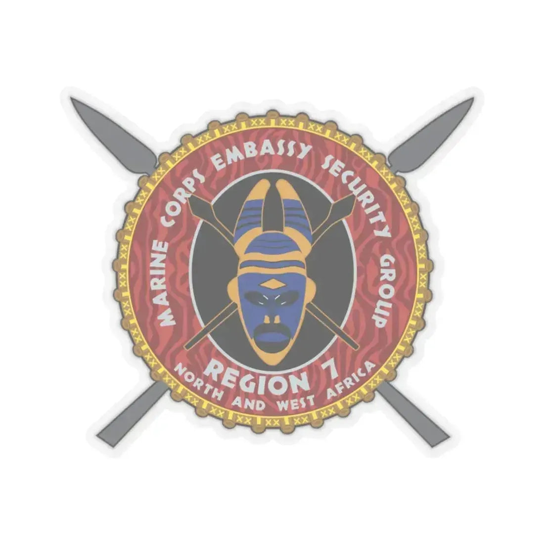 Marine Corps Embassy Security Group Reg 7 (USMC) STICKER Vinyl Kiss-Cut Decal 4 Inch Transparent - The Sticker Space