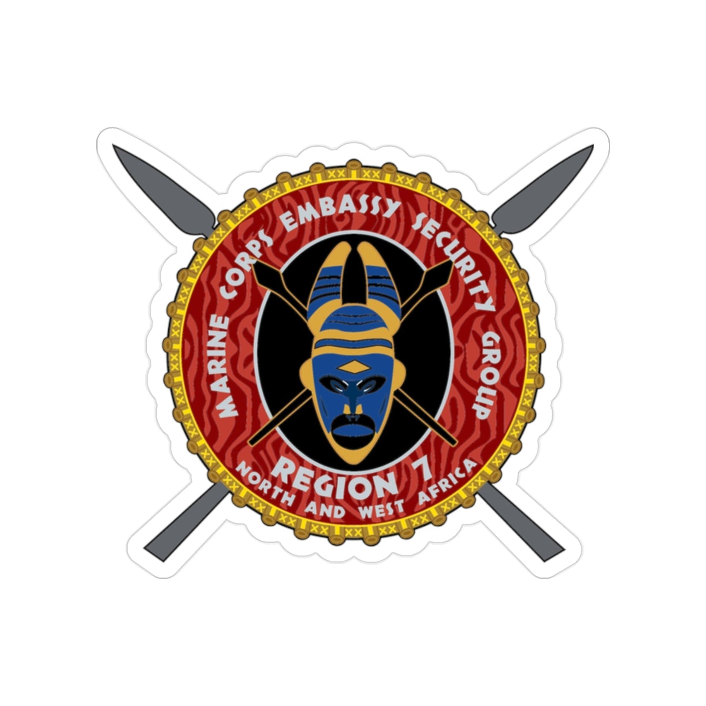 Marine Corps Embassy Security Group Reg 7 (USMC) Transparent STICKER Die-Cut Vinyl Decal-2 Inch-The Sticker Space