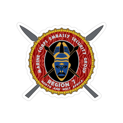 Marine Corps Embassy Security Group Reg 7 (USMC) Transparent STICKER Die-Cut Vinyl Decal-3 Inch-The Sticker Space