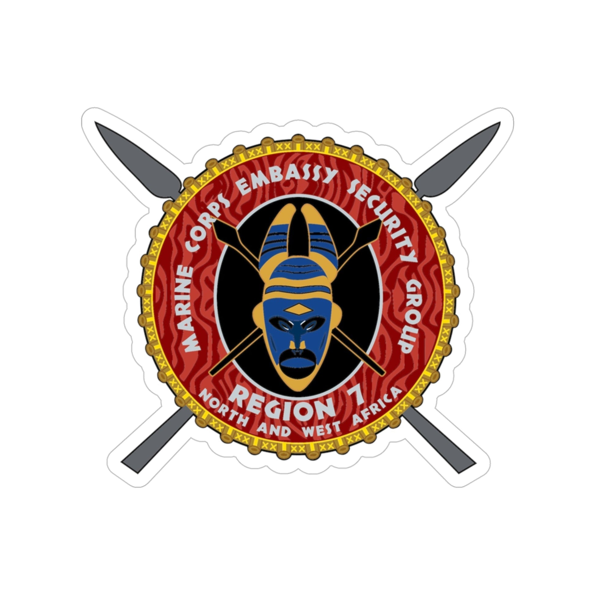 Marine Corps Embassy Security Group Reg 7 (USMC) Transparent STICKER Die-Cut Vinyl Decal-4 Inch-The Sticker Space