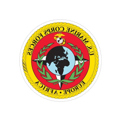 Marine Corps Forces Europe   Africa (USMC) REVERSE PRINT Transparent Die-Cut STICKER 4 Inch Die-Cut Transparent - The Sticker Space