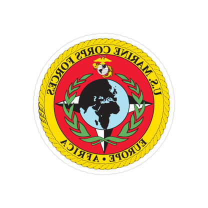 Marine Corps Forces Europe Africa (USMC) REVERSE PRINT Transparent STICKER-2" × 2"-The Sticker Space