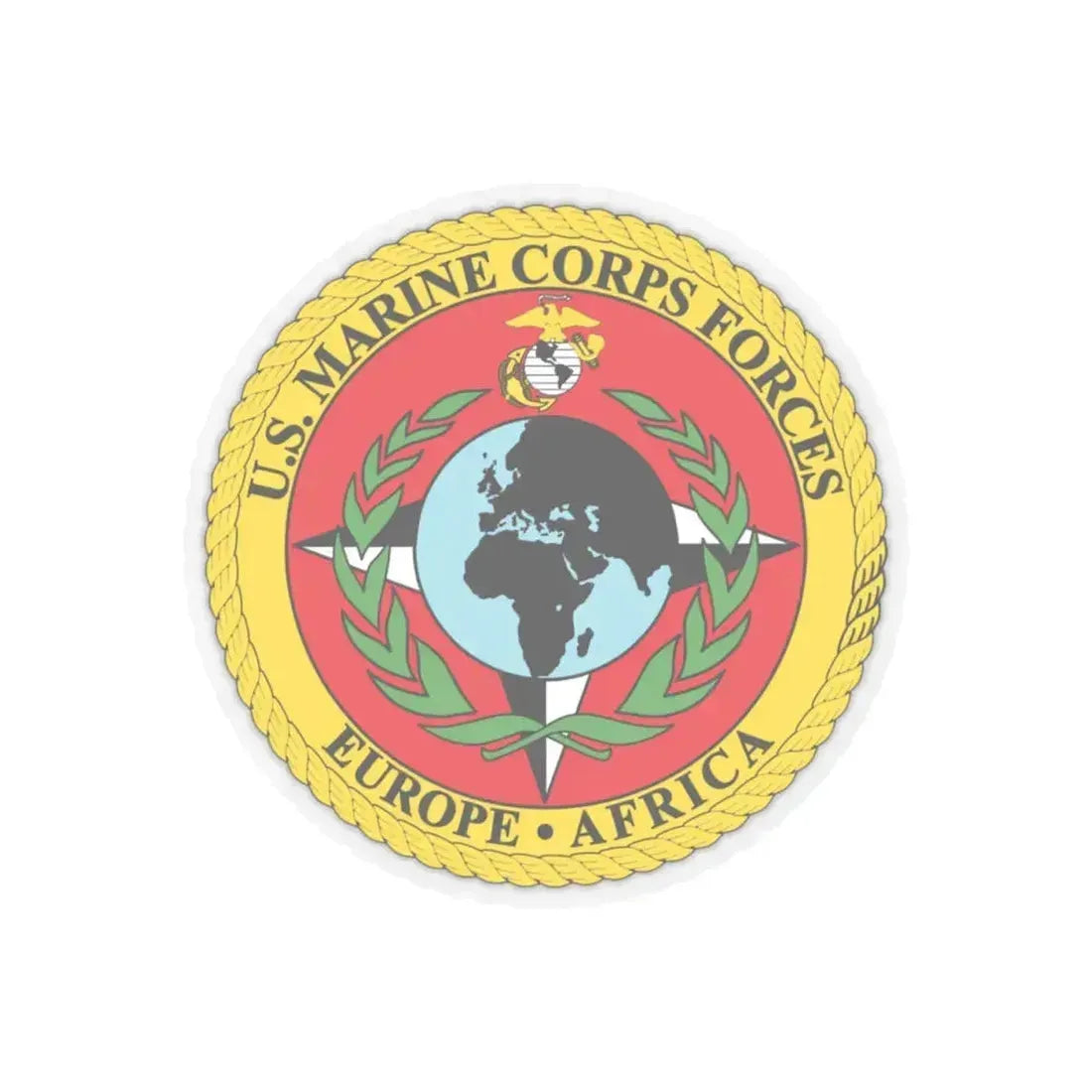 Marine Corps Forces Europe   Africa (USMC) STICKER Vinyl Kiss-Cut Decal 4 Inch Transparent - The Sticker Space